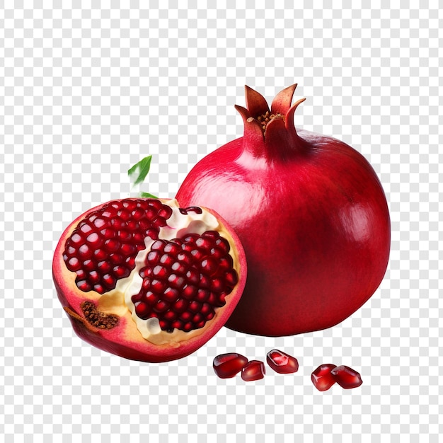 PSD pomegranate fruit isolated on transparent background