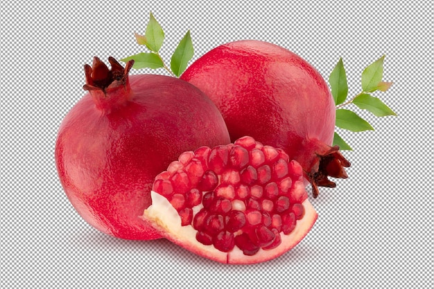 PSD pomegranate fruit isolated on a transparent background