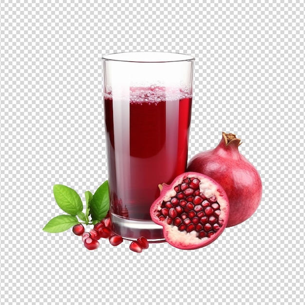 PSD pomegranate juice on transparent background