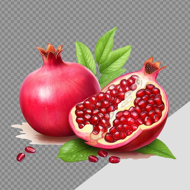 PSD pomegranate png isolated on transparent background