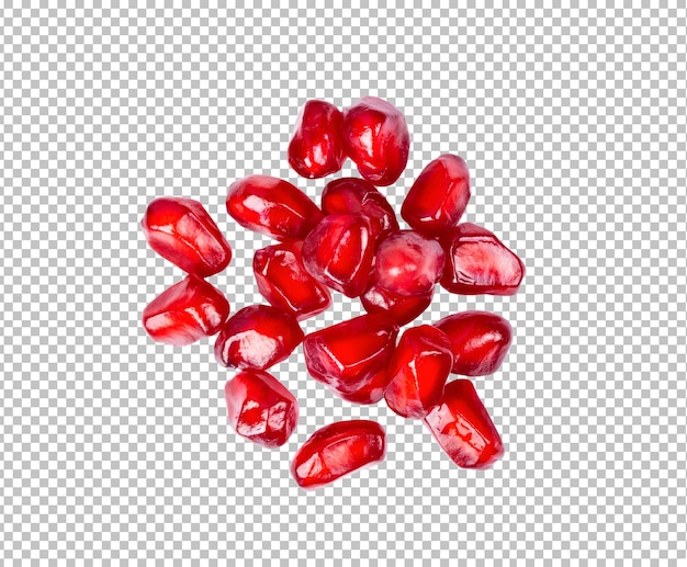 Pomegranate seeds isolated on alpha layer