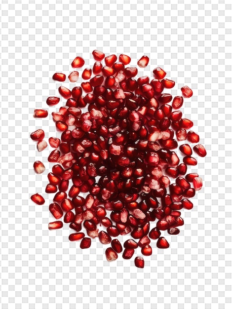 PSD pomegranate seeds on a transparent background