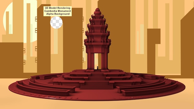 PSD pomnik niepodległości kambodży 3d
