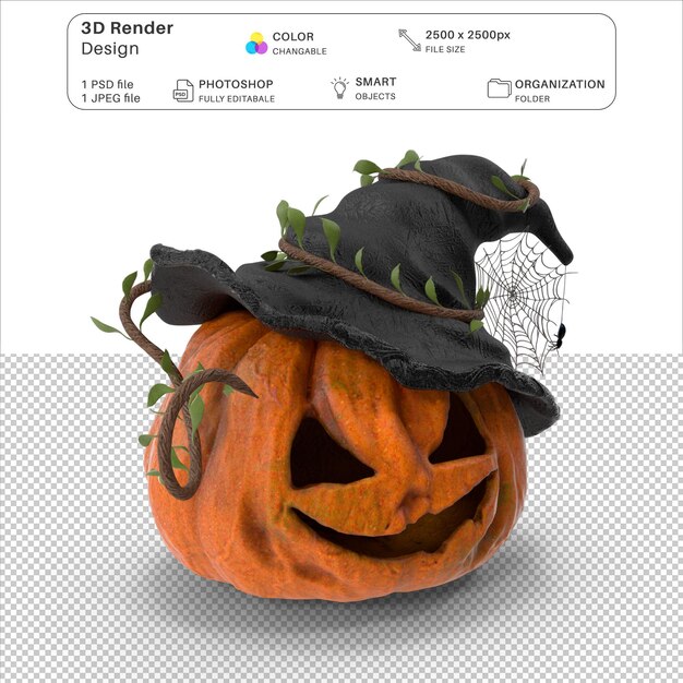 PSD pompkin face 3d modelowanie pliku psd