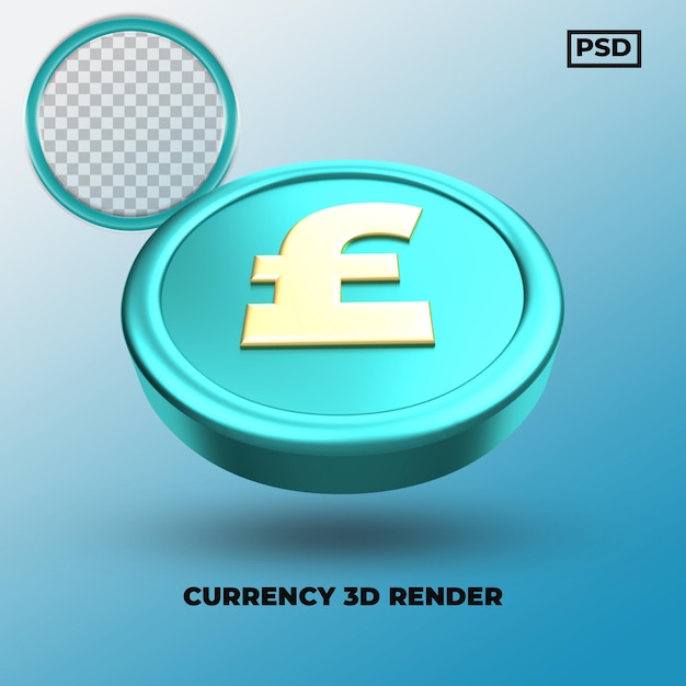 PSD pond valuta 3d render