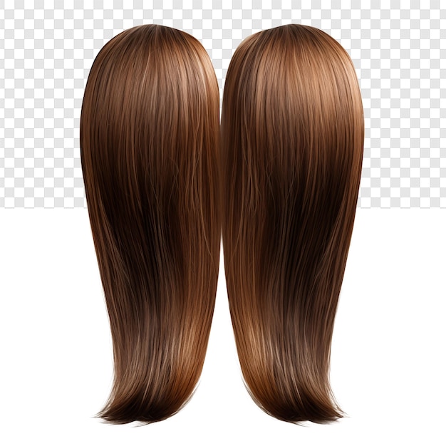 PSD ponytail hair ends cut photorealistic full length straight hair ends isolated white background