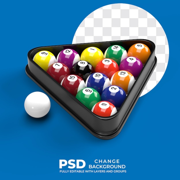 PSD pool balls 3d render