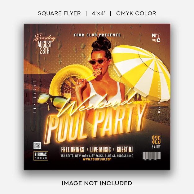 Pool Party Flyer Template