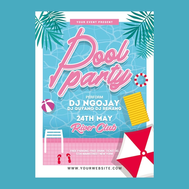 PSD pool party flyer