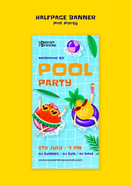 Pool party template design