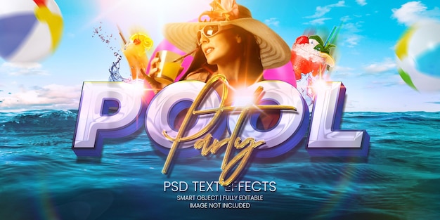 PSD pool party text effect