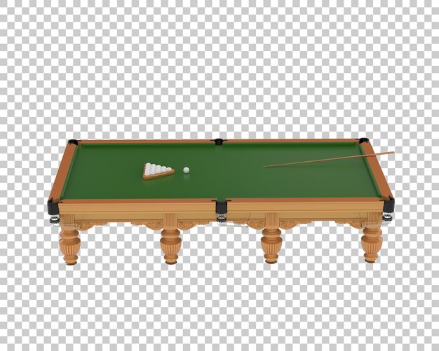 PSD pool table isolated on background 3d rendering illustration