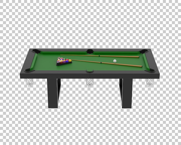 PSD pool table isolated on transparent background 3d rendering illustration