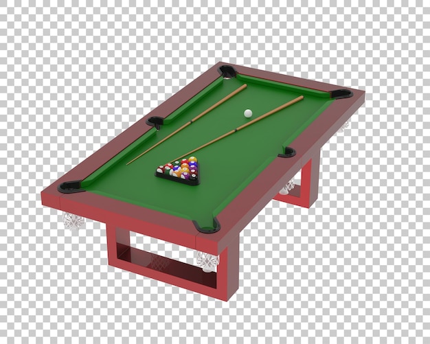 PSD pool table isolated on transparent background 3d rendering illustration