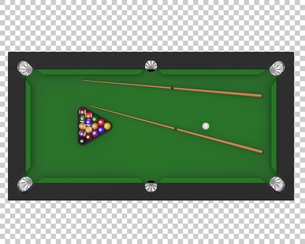 PSD pool table isolated on transparent background 3d rendering illustration
