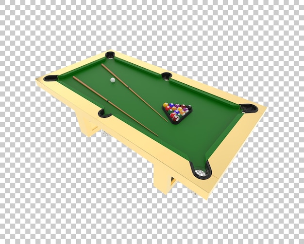 PSD pool table isolated on transparent background 3d rendering illustration