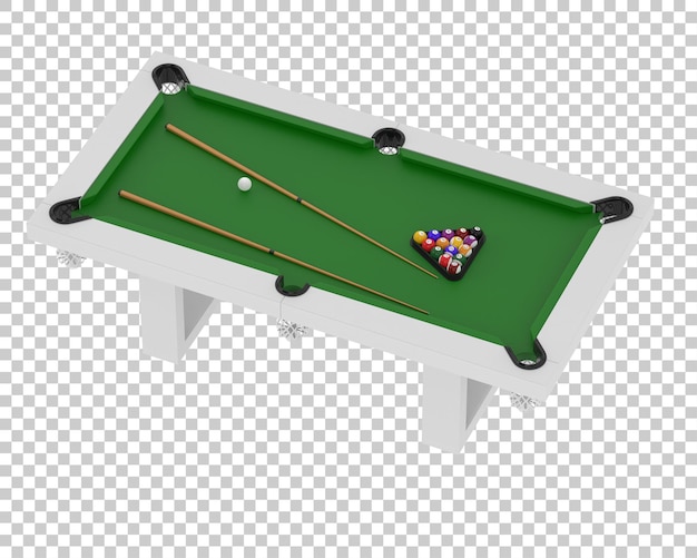 PSD pool table isolated on transparent background 3d rendering illustration