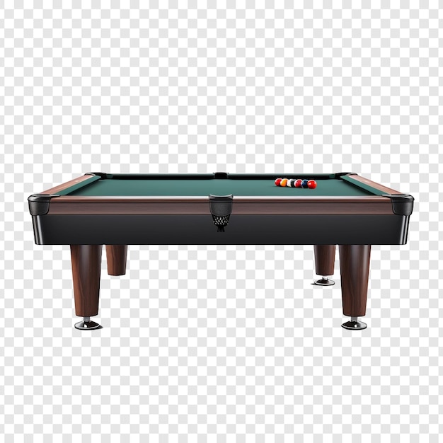 PSD pool table isolated on transparent background