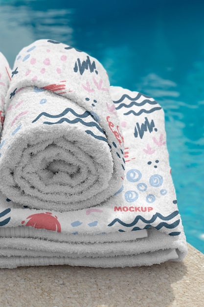 Pool towel mockup design