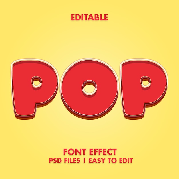 Pop 3d tekststijleffect mockup