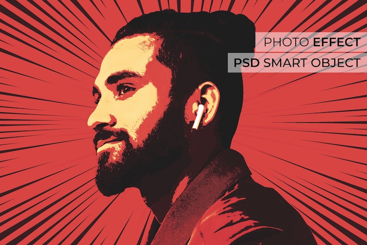 PSD pop art effect mockup design