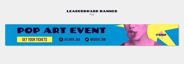 Pop art event leaderboard banner template