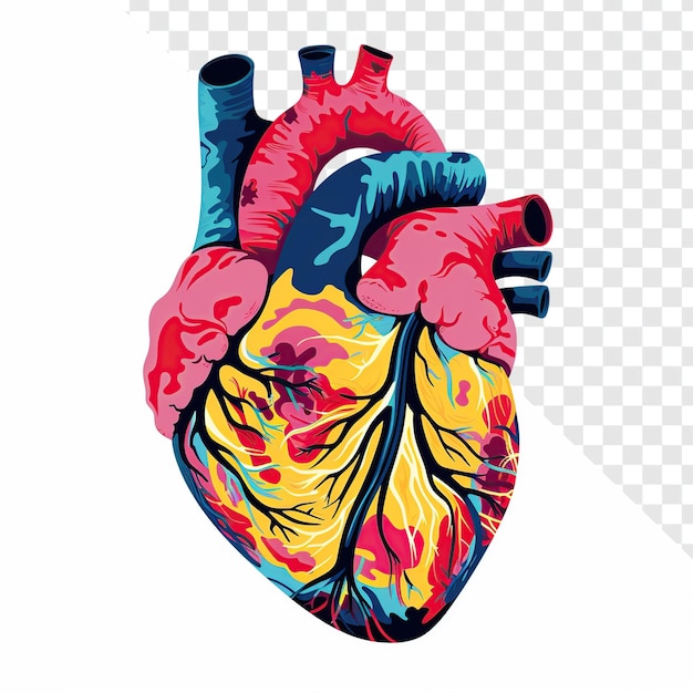 Pop art hart illustratie op doorzichtige achtergrond