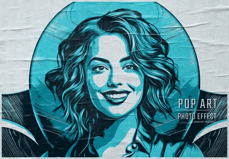 PSD pop art style photo effect mockup
