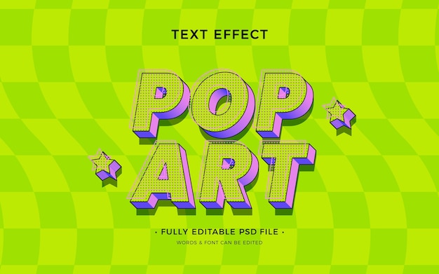PSD effetto di testo pop art