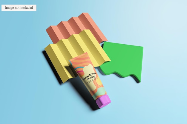 PSD pop color tube packaging mockup do prezentowania projektu klientom