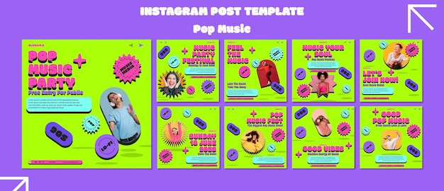 PSD pop music template design