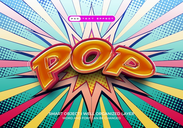 POP Retro Comic Book Style Bewerkbare tekst-effect