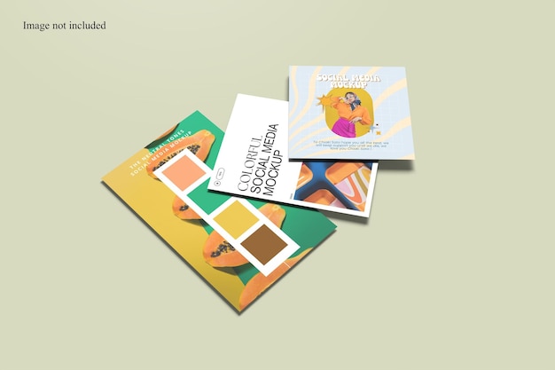 Pop Style Social Media Mockup for showcasing your design to clients