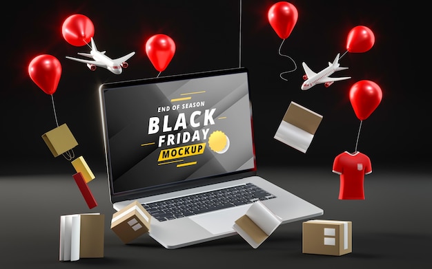 PSD pop-up balloons with sales on black background