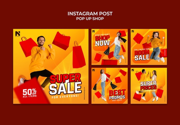 PSD pop up shop instagram posts