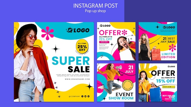 PSD pop up shop instagram posts