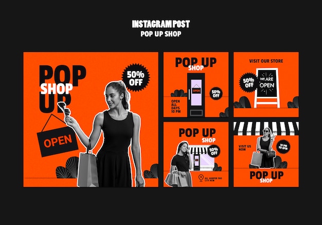 PSD design del modello di negozio pop-up