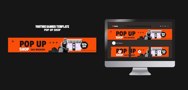 PSD design del modello di negozio pop-up