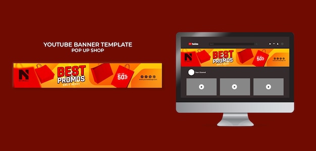 Pop up shop  youtube banner template