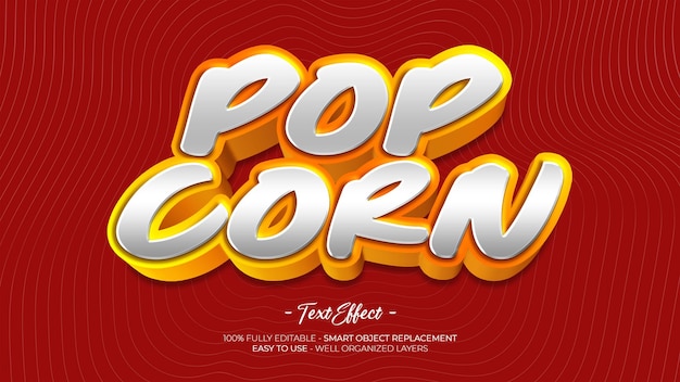 Popcorn 3d effetto testo personalizzato