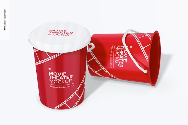 Popcorn bucket with lid mockup