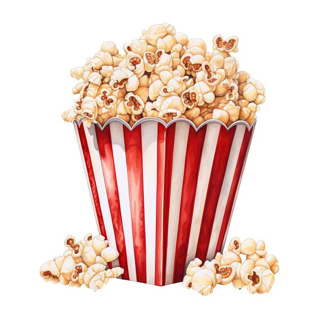 PSD popcorn bucket with red popcorn ai generated image