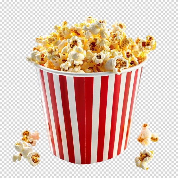 PSD popcorn in a cute cup isolated on transparent background