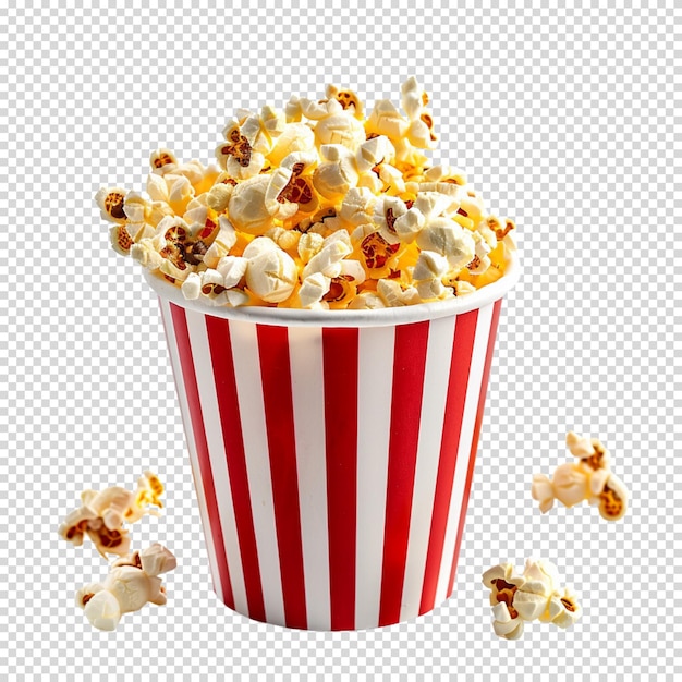 PSD popcorn in a cute cup isolated on transparent background