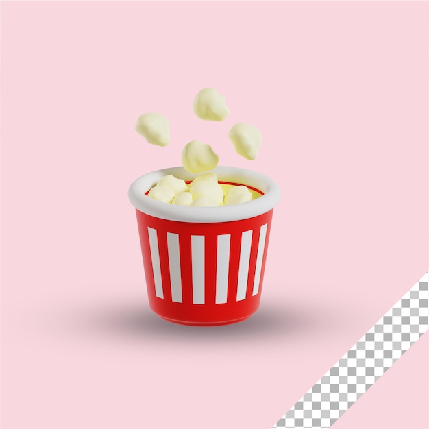 Popcorn Jedzenie Ilustracja 3d