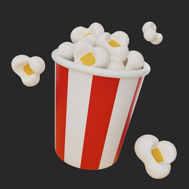 ポップコーン 紙のカップ 3Dグラフィック