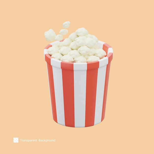 Popcorn pictogram 3D-rendering illustratie