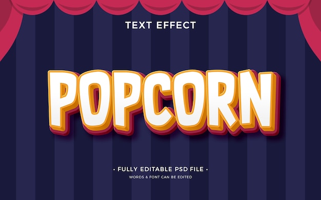 PSD popcorn tekst effect