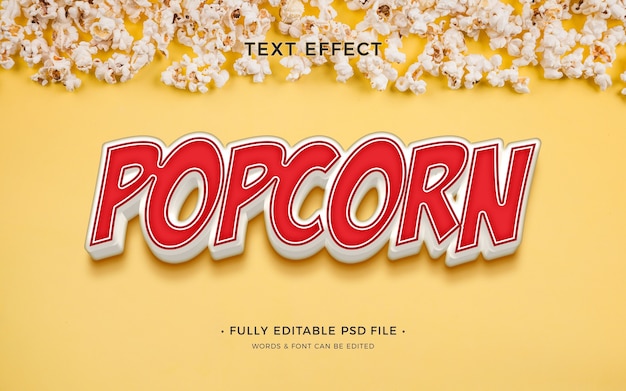 PSD effetto testo popcorn