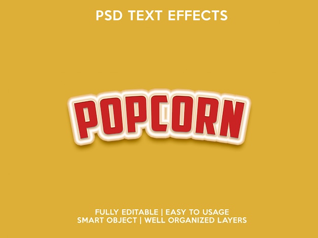 PSD popcorn text effects